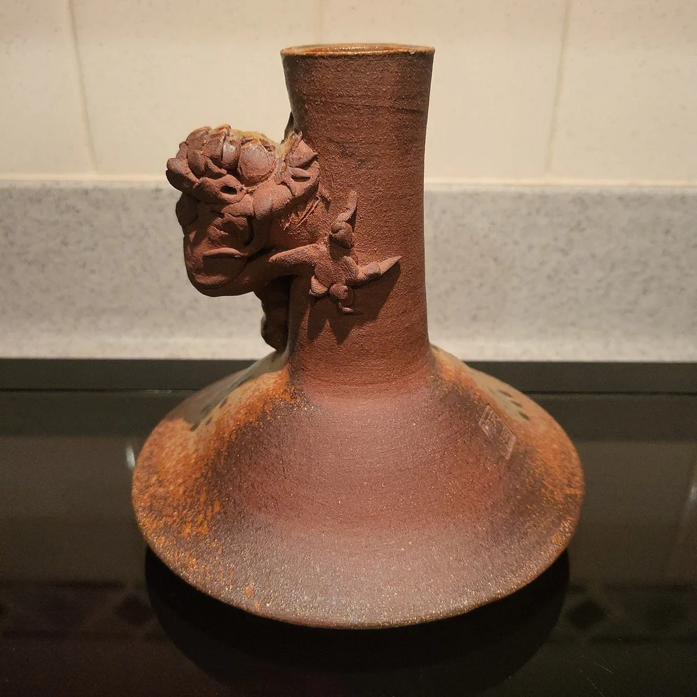 Vintage Studio Japanese Ceramic Dragon Vase with Chop Mark - Picture 3 of 13